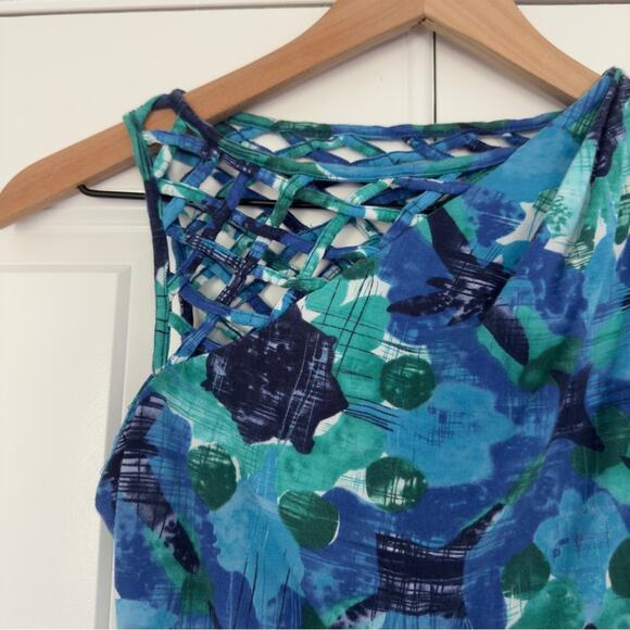 Anthropologie Vanessa Virginia Ruched Side Tank Top Sleeveless Pima Cotton Blend - Picture 3 of 8